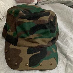 Pugs Womens Camoflauge Cap w/ gold studs